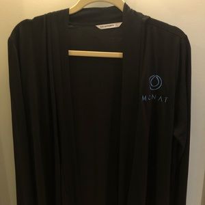 Monat Open Front Cardigan Black with Blue Large